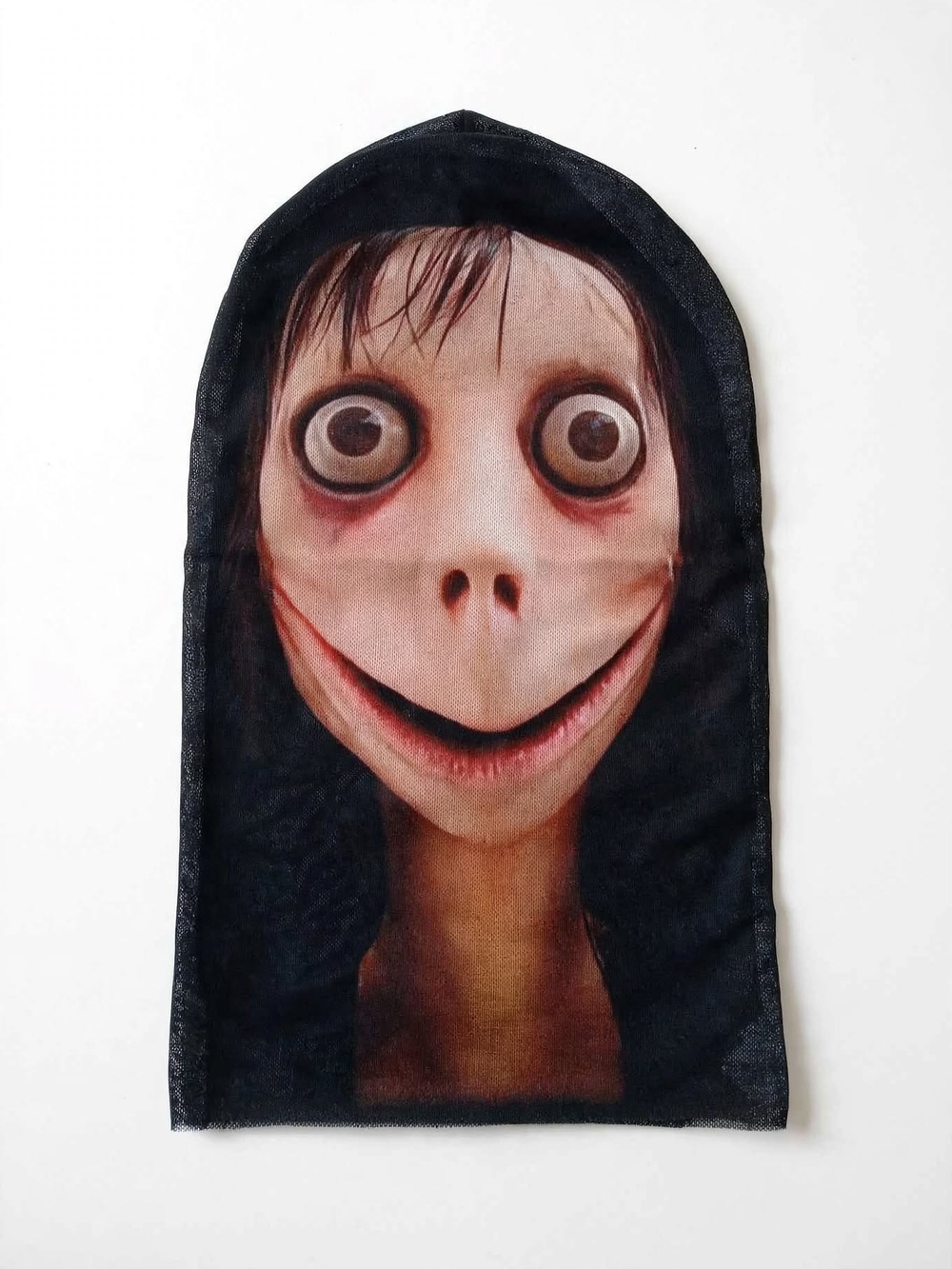 Horror Creepy Face Full Mask Hood Black/Beige/Brown Polyester Lightweight